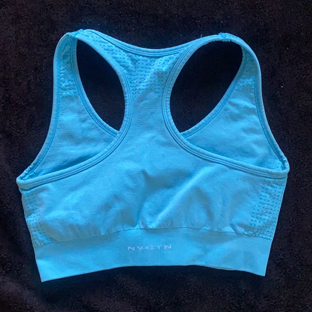 Aqua blue NVGTN sports bra. - Picture 4 of 4